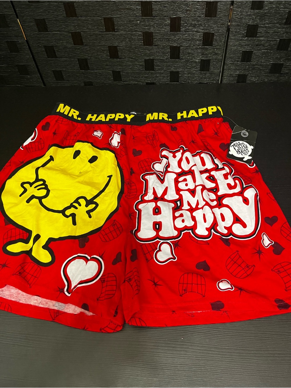 Mr. Men Little Miss Novelty Mr. Happy Boxers Men's Size XL NWT